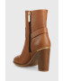 Tommy Hilfiger Кожени боти Belt High Heel Boot в кафяво с висок ток - Pepit.bg