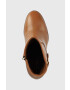 Tommy Hilfiger Кожени боти Belt High Heel Boot в кафяво с висок ток - Pepit.bg