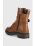 Tommy Hilfiger Кожени боти Buckle Lace Up в кафяво с равна подметка - Pepit.bg