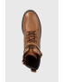 Tommy Hilfiger Кожени боти Buckle Lace Up в кафяво с равна подметка - Pepit.bg