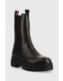 Tommy Hilfiger Кожени боти челси Monochromatic Chelsea Boot в черно с равна подметка - Pepit.bg
