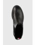 Tommy Hilfiger Кожени боти челси Monochromatic Chelsea Boot в черно с равна подметка - Pepit.bg