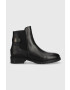 Tommy Hilfiger Кожени боти челси Th Leather Flat Boot в черно с равна подметка - Pepit.bg