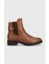 Tommy Hilfiger Кожени боти челси Th Leather Flat Boot в кафяво с равна подметка - Pepit.bg