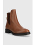 Tommy Hilfiger Кожени боти челси Th Leather Flat Boot в кафяво с равна подметка - Pepit.bg