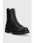 Tommy Hilfiger Кожени боти челси Zip Boot в черно с равна подметка - Pepit.bg