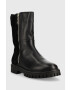 Tommy Hilfiger Кожени боти Warm Lining Boot в черно с равна подметка с изолация - Pepit.bg