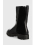 Tommy Hilfiger Кожени боти Warm Lining Boot в черно с равна подметка с изолация - Pepit.bg
