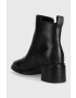 Tommy Hilfiger Кожени боти Zip Leather Mid Heel Boot в черно с висок ток - Pepit.bg