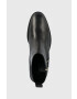 Tommy Hilfiger Кожени боти Zip Leather Mid Heel Boot в черно с висок ток - Pepit.bg