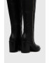 Tommy Hilfiger Кожени ботуши Zip High Heel Longboot в черно с висок ток - Pepit.bg