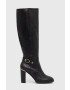 Tommy Hilfiger Кожени ботуши Belt High Heel Longboot - Pepit.bg