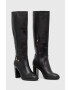 Tommy Hilfiger Кожени ботуши Belt High Heel Longboot - Pepit.bg