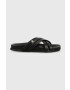 Tommy Hilfiger Кожени чехли STRAP FEMININE SANDAL в черно - Pepit.bg