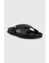 Tommy Hilfiger Кожени чехли STRAP FEMININE SANDAL в черно - Pepit.bg