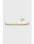 Tommy Hilfiger Кожени чехли TH MULE SANDAL LEATHER в бяло - Pepit.bg