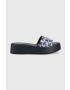 Tommy Hilfiger Кожени чехли TH SLIP ON SANDAL FLATFORM MONO в тъмносиньо с платформа FW0FW07244 - Pepit.bg