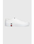 Tommy Hilfiger Кожени кецове CORPORATE LEATHER в бяло FM0FM04589 - Pepit.bg