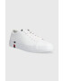 Tommy Hilfiger Кожени кецове CORPORATE LEATHER в бяло FM0FM04589 - Pepit.bg