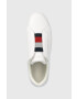 Tommy Hilfiger Кожени кецове ELASTIC SLIP ON SNEAKER в бяло FW0FW07032 - Pepit.bg