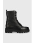 Tommy Hilfiger Кожени кубинки Monochromatic Lace Up Boot в черно с равна подметка - Pepit.bg