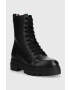 Tommy Hilfiger Кожени кубинки Monochromatic Lace Up Boot в черно с равна подметка - Pepit.bg