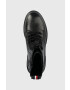 Tommy Hilfiger Кожени кубинки Monochromatic Lace Up Boot в черно с равна подметка - Pepit.bg