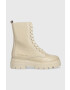 Tommy Hilfiger Кожени кубинки Monochromatic Lace Up Boot в бежово с равна подметка - Pepit.bg
