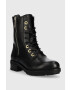 Tommy Hilfiger Кожени кубинки Th Essentials Biker Boot в черно с равна подметка с изолация - Pepit.bg
