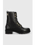 Tommy Hilfiger Кожени кубинки Th Monogram Biker Boot в черно с равна подметка - Pepit.bg