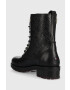 Tommy Hilfiger Кожени кубинки Th Monogram Biker Boot в черно с равна подметка - Pepit.bg
