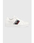 Tommy Hilfiger Кожени маратонки CORP WEBBING SNEAKER в бяло FW0FW07379 - Pepit.bg