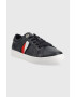 Tommy Hilfiger Кожени маратонки Corporate Tommy Cupsole в тъмносиньо - Pepit.bg