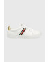 Tommy Hilfiger Кожени маратонки CORPORATE WEBBING SNEAKER в бяло FW0FW07117 - Pepit.bg