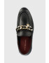 Tommy Hilfiger Кожени мокасини CHAIN LOAFER в черно с равна подметка - Pepit.bg
