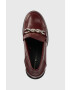 Tommy Hilfiger Кожени обувки с дебел ток Tommy Twist High Heel Loafer в бордо с висок ток - Pepit.bg