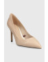 Tommy Hilfiger Кожени обувки с висок ток TH POINTY FEMININE PUMP В бежово FW0FW07000 - Pepit.bg