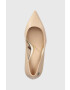 Tommy Hilfiger Кожени обувки с висок ток TH POINTY FEMININE PUMP В бежово FW0FW07000 - Pepit.bg