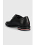 Tommy Hilfiger Кожени половинки обувки CORPORATE HILFIGER LEATHER SHOE в черно FM0FM04433 - Pepit.bg