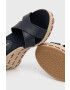 Tommy Hilfiger Кожени сандали в тъмносиньо със скосена платформа - Pepit.bg