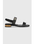 Tommy Hilfiger Кожени сандали HARDWARE FLAT SANDAL в черно FW0FW07094 - Pepit.bg
