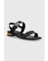 Tommy Hilfiger Кожени сандали HARDWARE FLAT SANDAL в черно FW0FW07094 - Pepit.bg