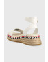 Tommy Hilfiger Кожени сандали LOW WEDGE SANDAL в бяло с платформа - Pepit.bg