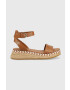 Tommy Hilfiger Кожени сандали LOW WEDGE SANDAL - Pepit.bg