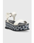 Tommy Hilfiger Кожени сандали NEW ARTISANAL FLATFORM в бяло с платформа - Pepit.bg