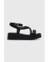 Tommy Hilfiger Кожени сандали NEW FLATFORM STRAP - Pepit.bg