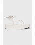 Tommy Hilfiger Кожени сандали NEW FLATFORM STRAP в бяло с платформа - Pepit.bg