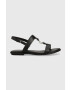Tommy Hilfiger Кожени сандали TH FLAT SANDAL в черно - Pepit.bg