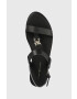 Tommy Hilfiger Кожени сандали TH FLAT SANDAL в черно - Pepit.bg