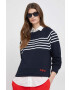 Tommy Hilfiger Памучен суичър в тъмносиньо с десен - Pepit.bg